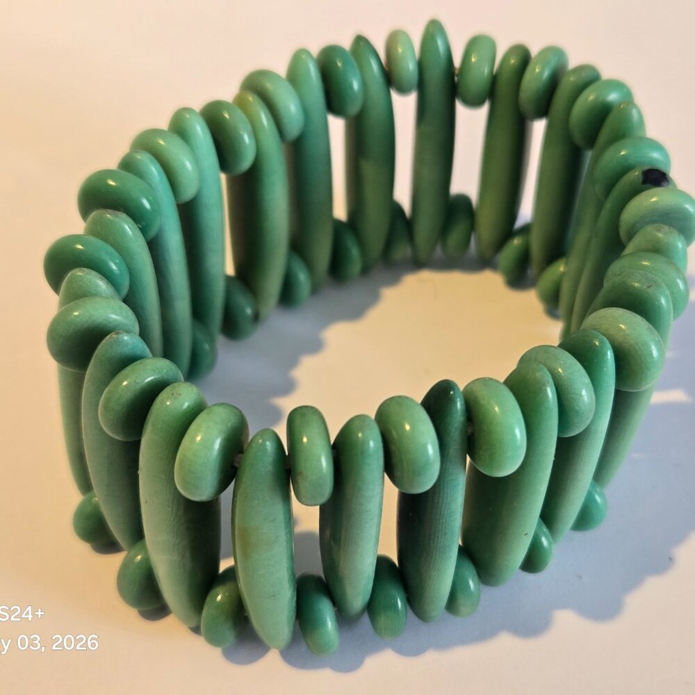 Vintage Rondelle Czech Glass Beaded Bracelet